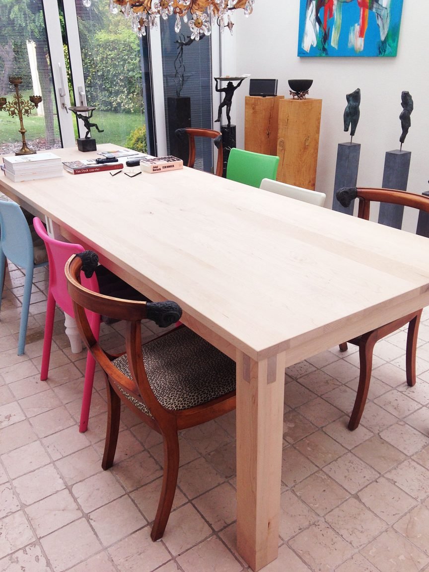 Vergadertafel massief esdoorn, 300 x 100 cm