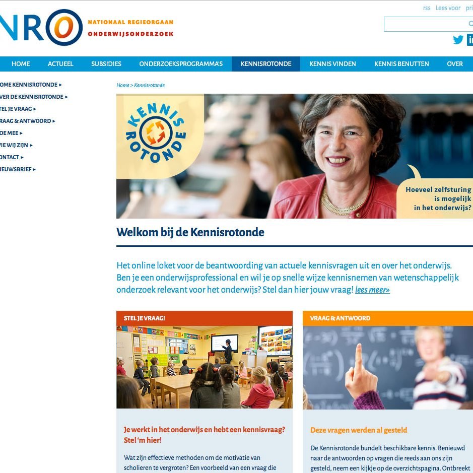 Website ontwerp NRO (Nationaal Regieorgaan Onderwijsonderzoek)
