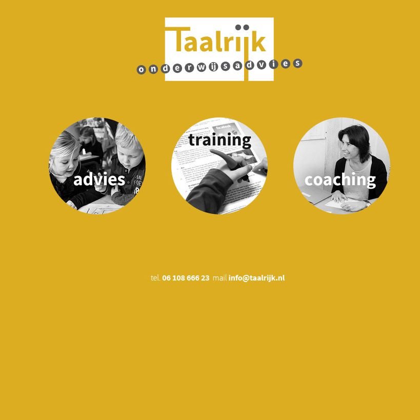 homepage van de website van Taalrijk Onderwijsadvies
