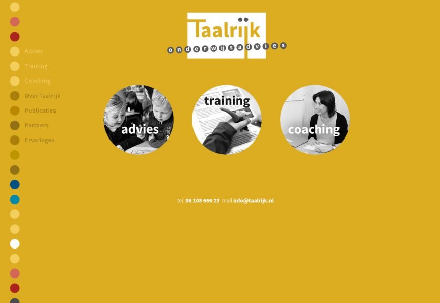 homepage van de website van Taalrijk Onderwijsadvies