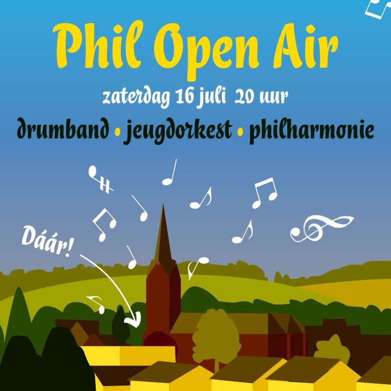 poster voor de philharmonie bocholtz openluchtconcert juli 2016