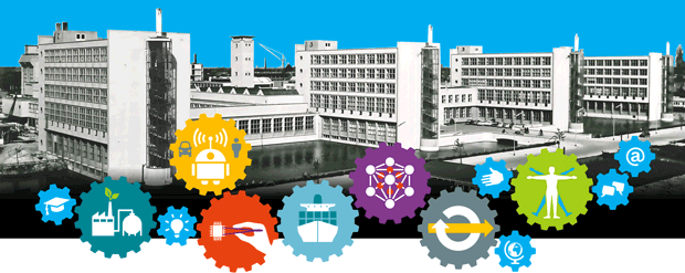 animated gif iconen TU Delft 3mE afdelingen