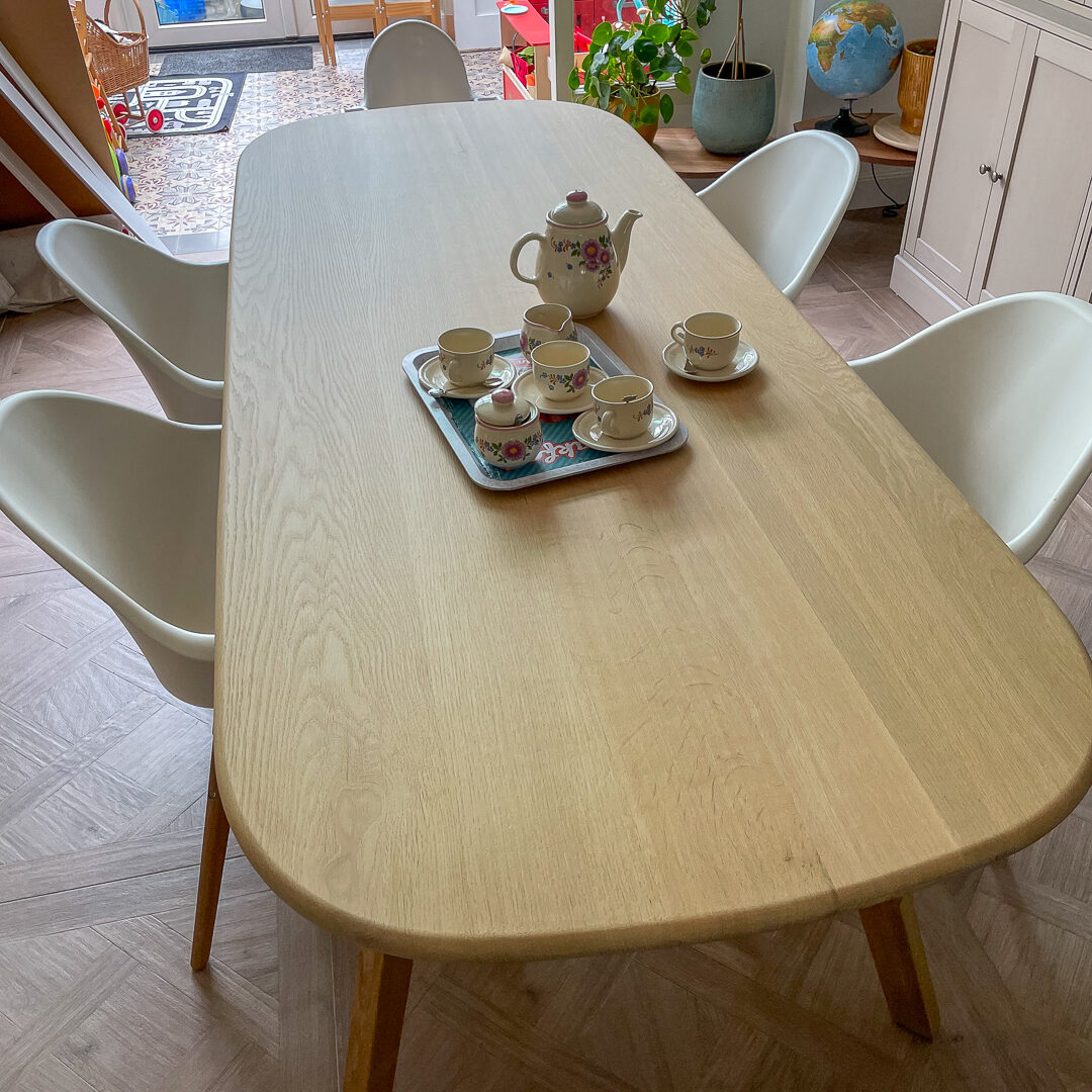 Zo staat de tafel bij de klant