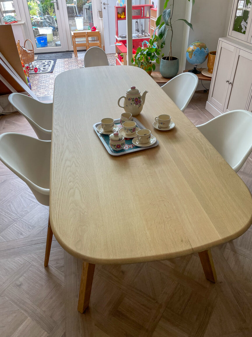 Zo staat de tafel bij de klant
